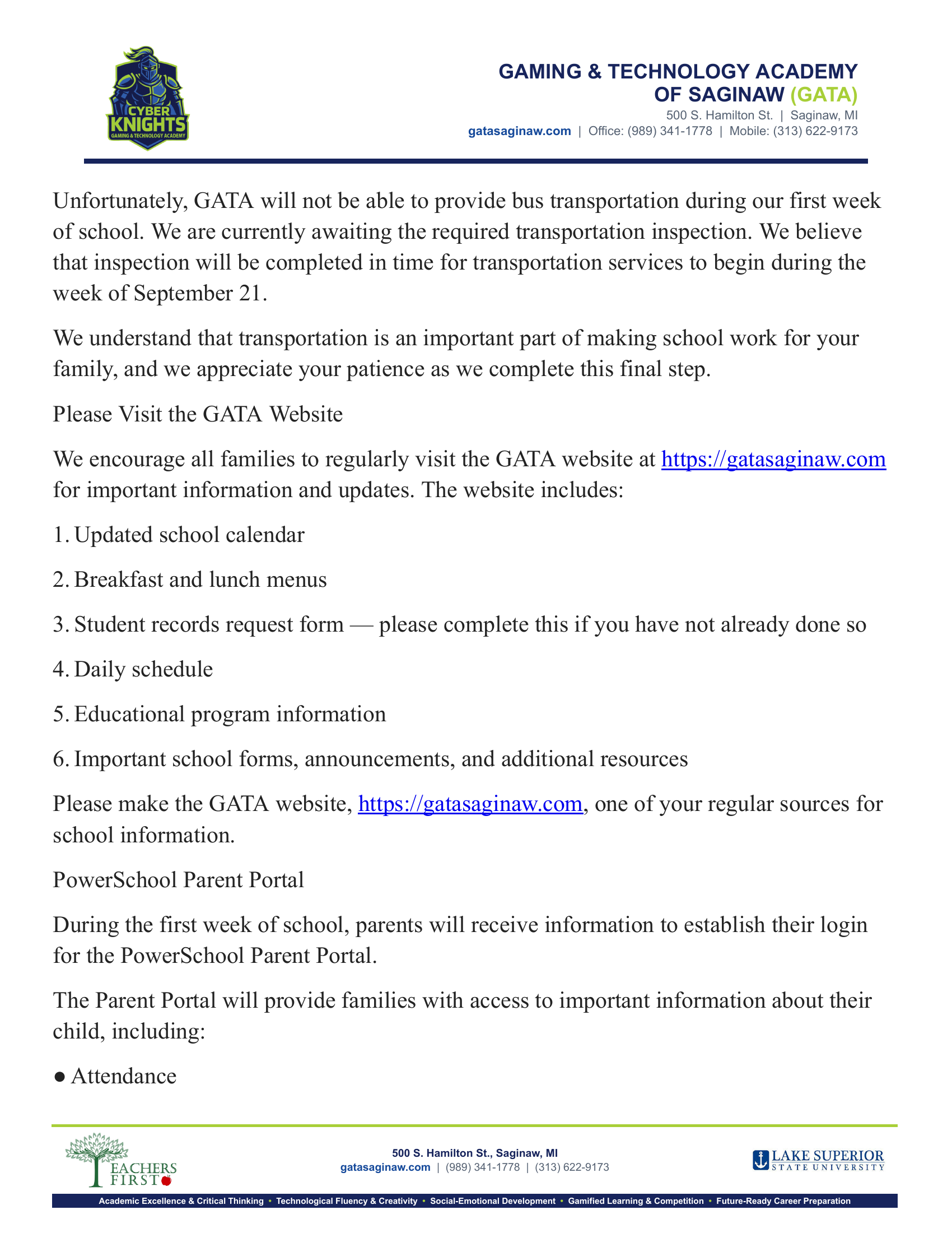 GATA Parent Letter First Day - Page 2